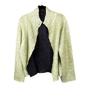 Vintage Reversible Crinkle Jacket Black Mint Green